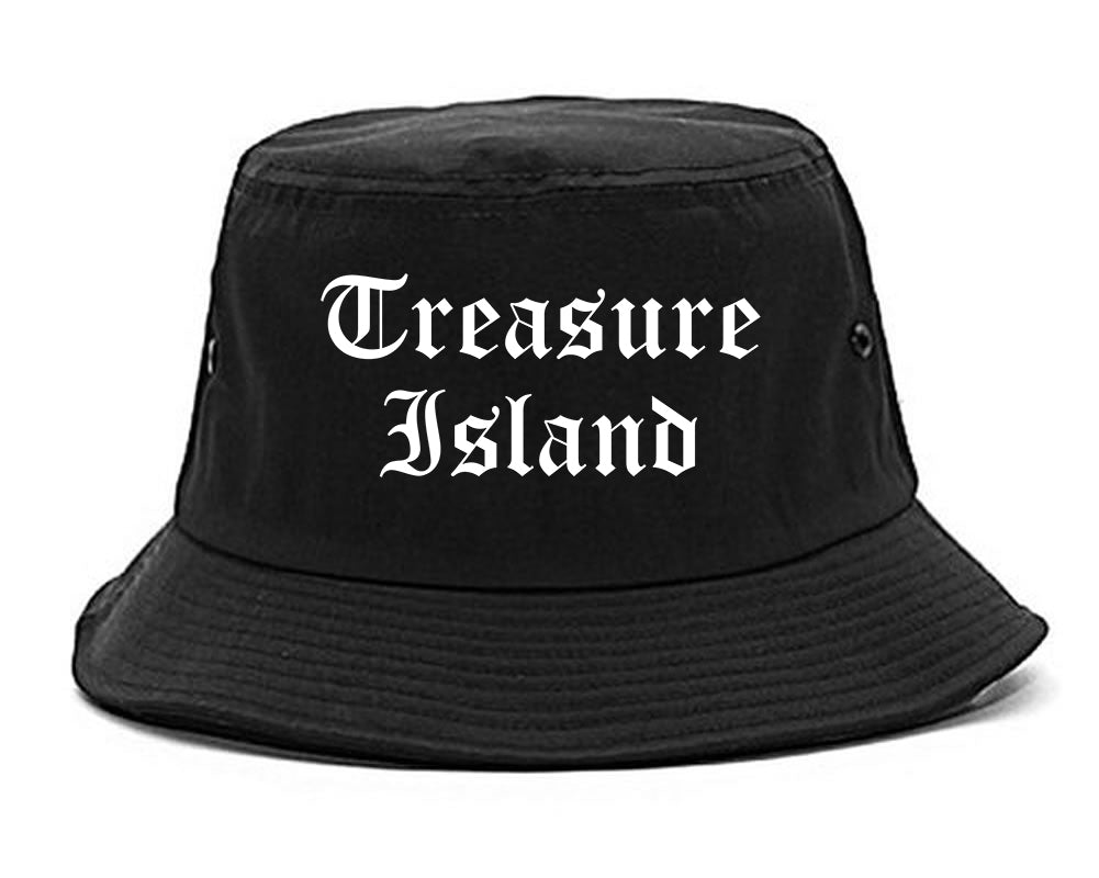 Treasure Island Florida FL Old English Mens Bucket Hat Black