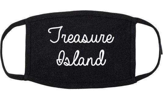 Treasure Island Florida FL Script Cotton Face Mask Black