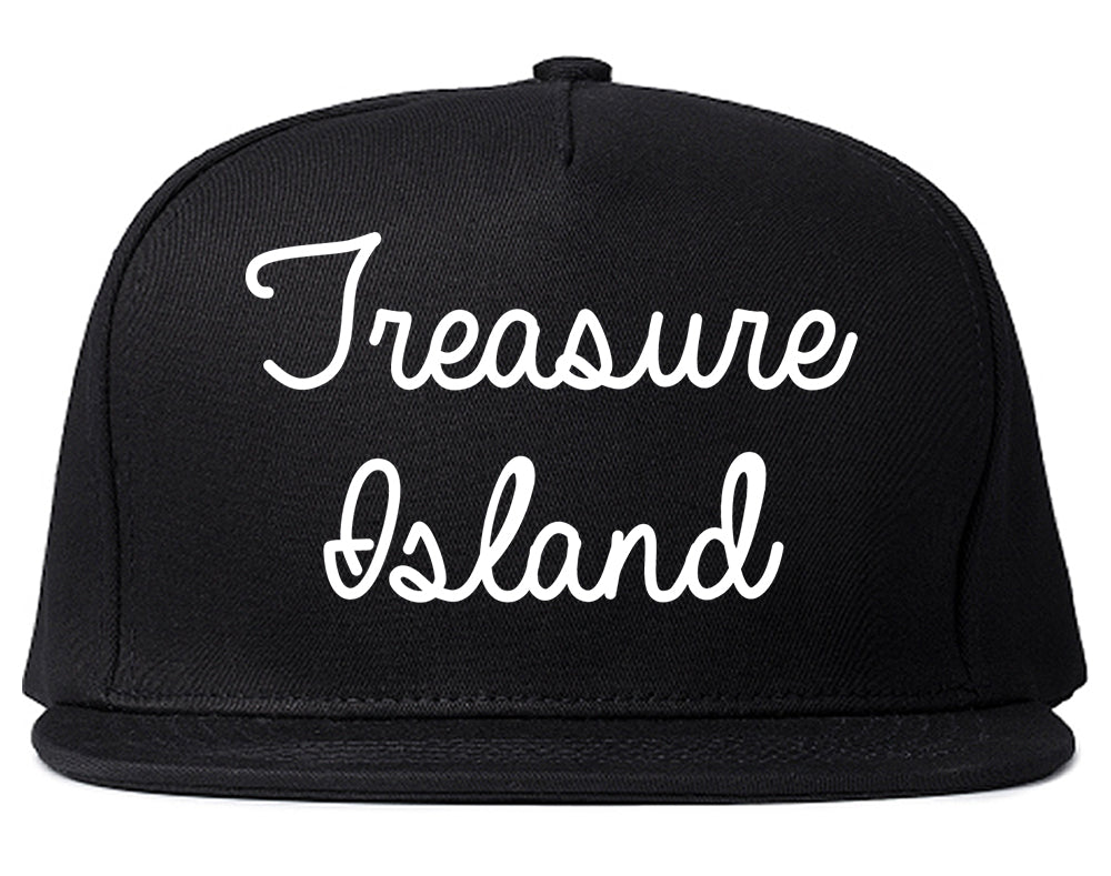 Treasure Island Florida FL Script Mens Snapback Hat Black