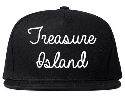 Treasure Island Florida FL Script Mens Snapback Hat Black