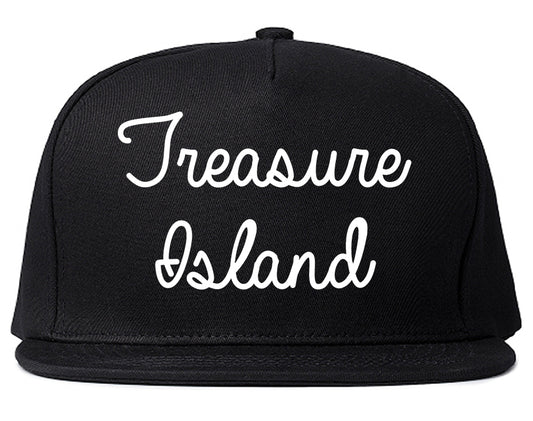 Treasure Island Florida FL Script Mens Snapback Hat Black
