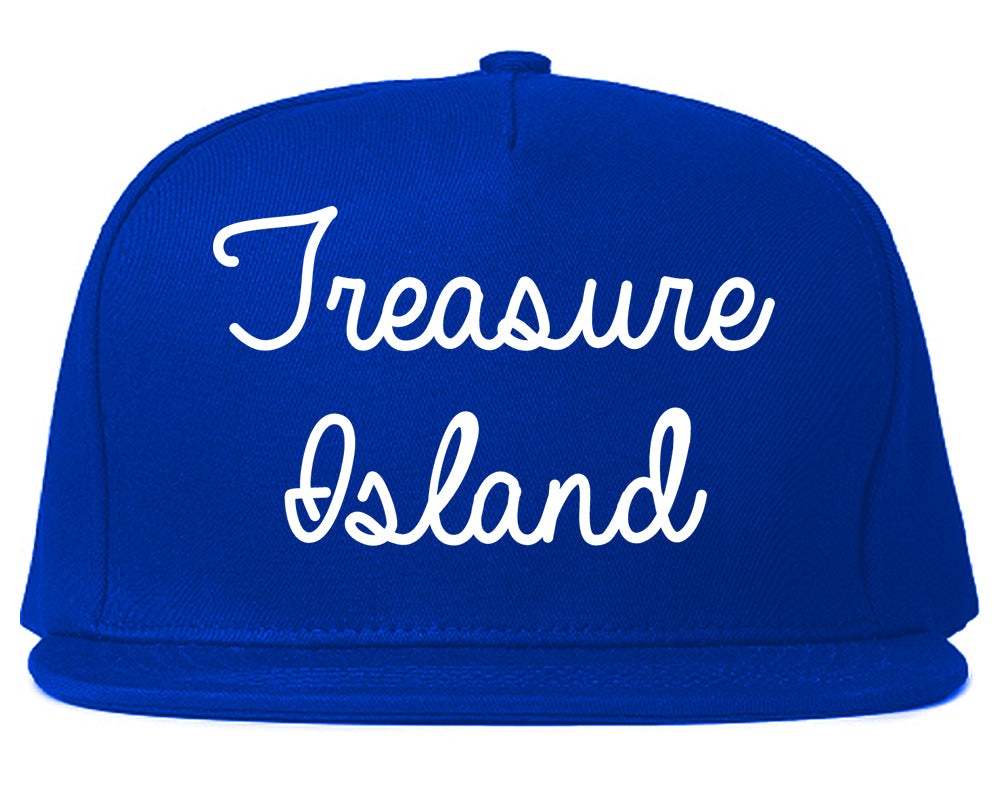 Treasure Island Florida FL Script Mens Snapback Hat Royal Blue