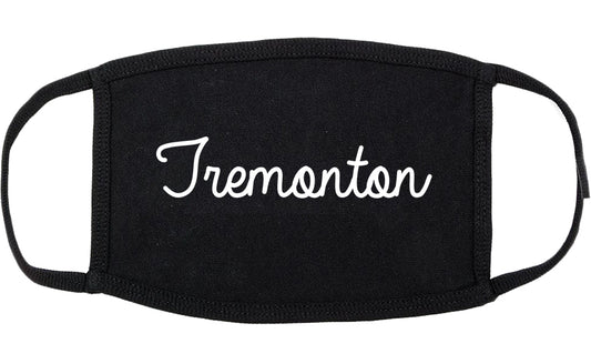 Tremonton Utah UT Script Cotton Face Mask Black
