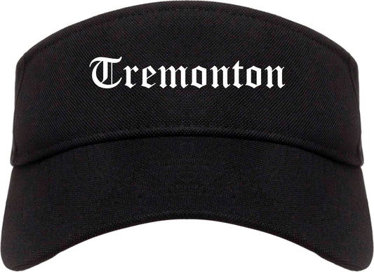 Tremonton Utah UT Old English Mens Visor Cap Hat Black