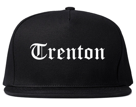 Trenton Michigan MI Old English Mens Snapback Hat Black