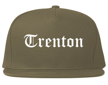 Trenton Michigan MI Old English Mens Snapback Hat Grey