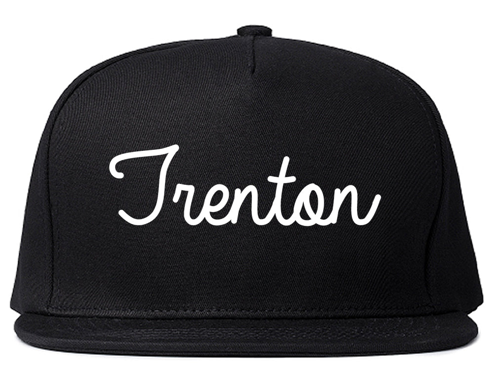 Trenton Michigan MI Script Mens Snapback Hat Black