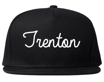 Trenton Michigan MI Script Mens Snapback Hat Black