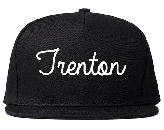 Trenton Michigan MI Script Mens Snapback Hat Black