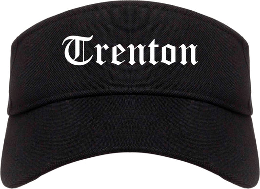Trenton Missouri MO Old English Mens Visor Cap Hat Black