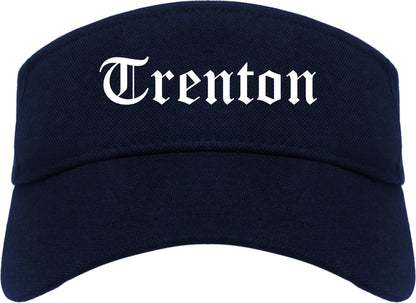 Trenton Ohio OH Old English Mens Visor Cap Hat Navy Blue