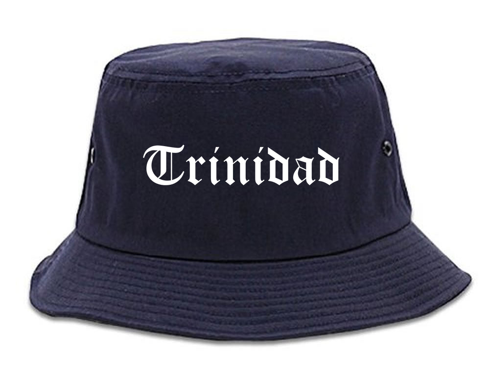 Trinidad Colorado CO Old English Mens Bucket Hat Navy Blue