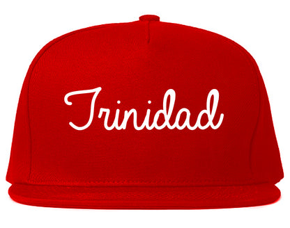 Trinidad Colorado CO Script Mens Snapback Hat Red