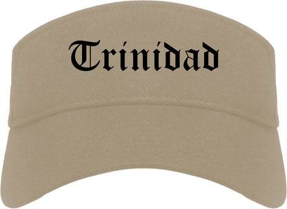 Trinidad Colorado CO Old English Mens Visor Cap Hat Khaki