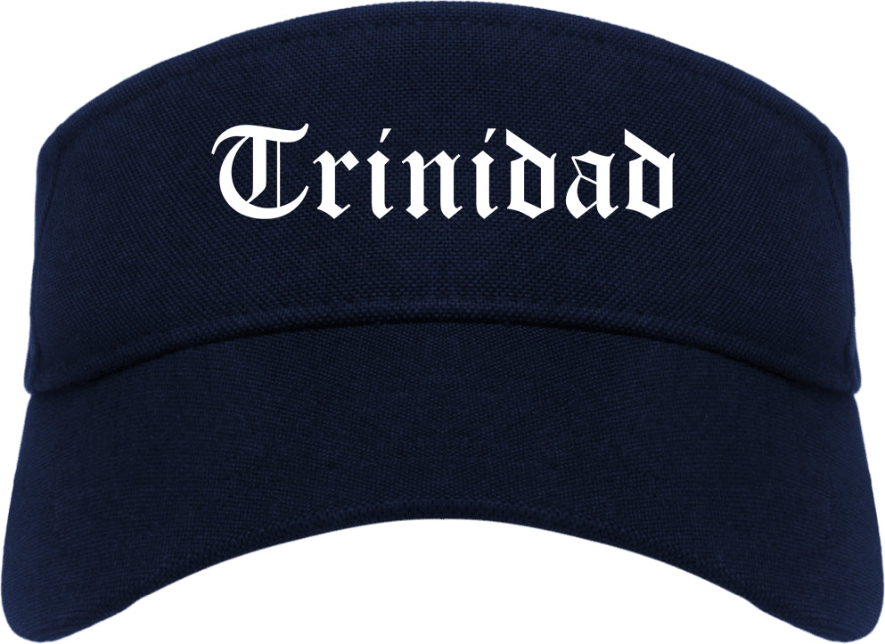 Trinidad Colorado CO Old English Mens Visor Cap Hat Navy Blue