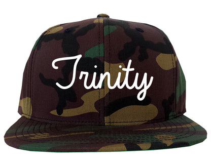 Trinity North Carolina NC Script Mens Snapback Hat Army Camo