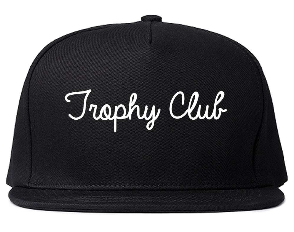 Trophy Club Texas TX Script Mens Snapback Hat Black