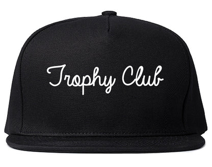 Trophy Club Texas TX Script Mens Snapback Hat Black