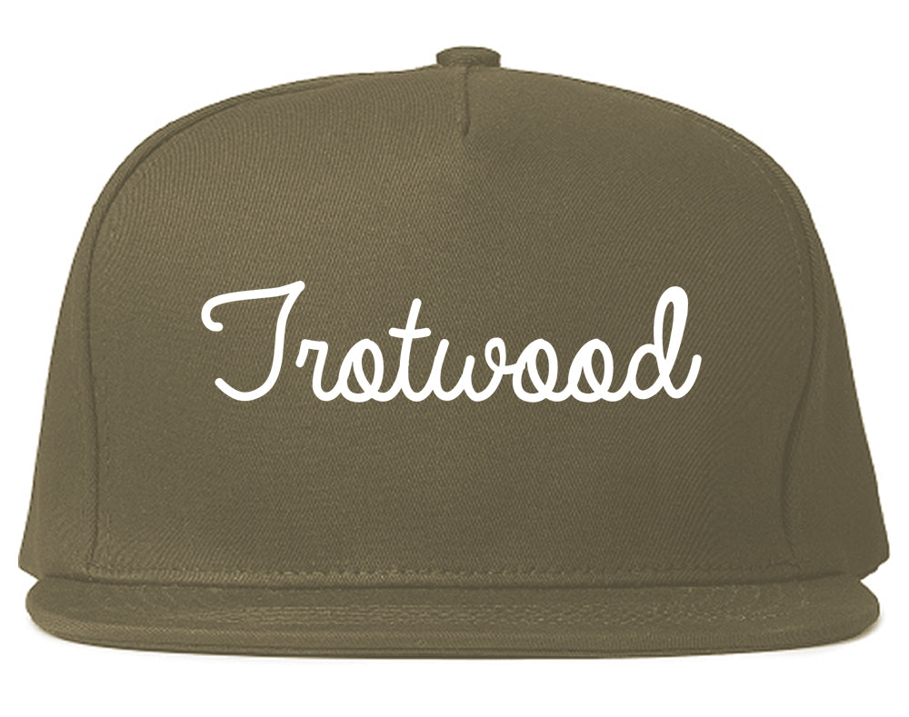 Trotwood Ohio OH Script Mens Snapback Hat Grey