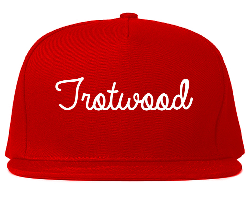Trotwood Ohio OH Script Mens Snapback Hat Red