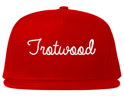 Trotwood Ohio OH Script Mens Snapback Hat Red