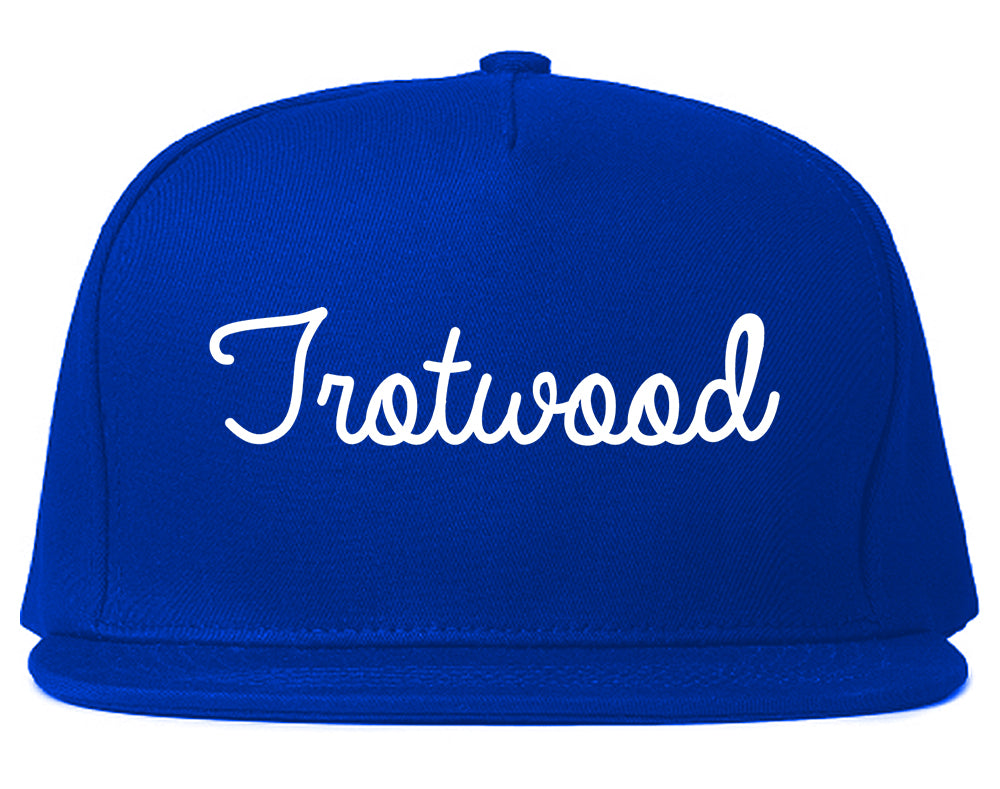 Trotwood Ohio OH Script Mens Snapback Hat Royal Blue