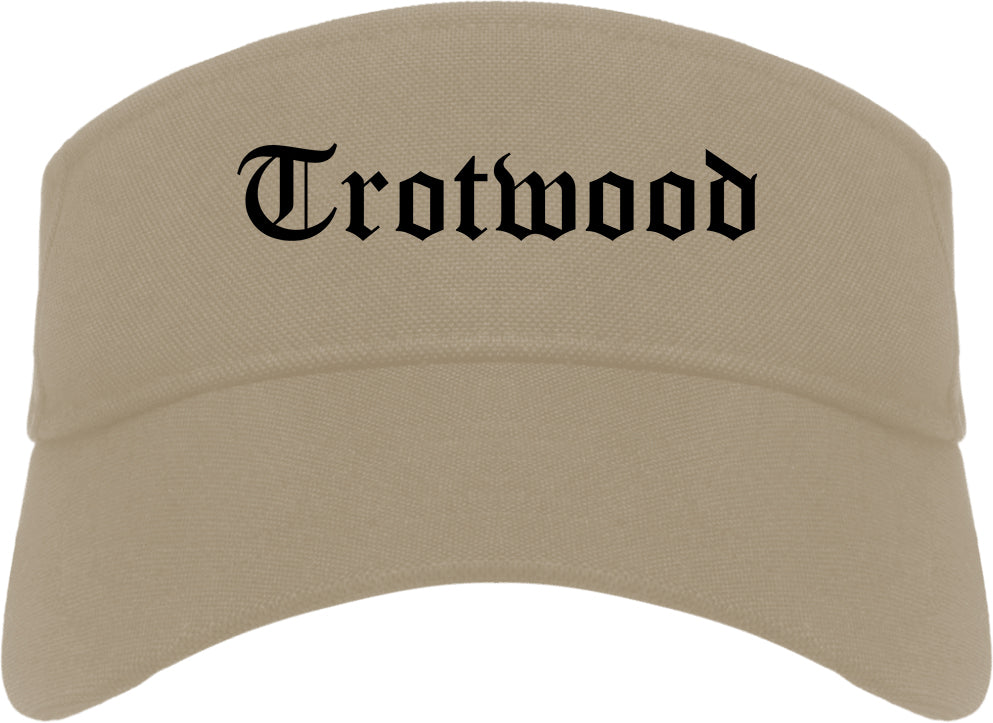 Trotwood Ohio OH Old English Mens Visor Cap Hat Khaki