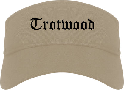 Trotwood Ohio OH Old English Mens Visor Cap Hat Khaki