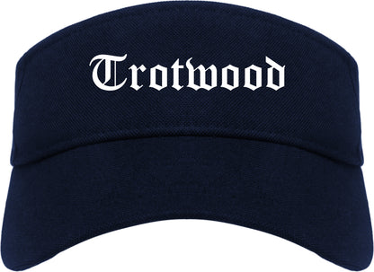 Trotwood Ohio OH Old English Mens Visor Cap Hat Navy Blue