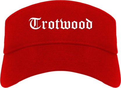 Trotwood Ohio OH Old English Mens Visor Cap Hat Red