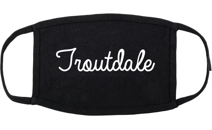 Troutdale Oregon OR Script Cotton Face Mask Black