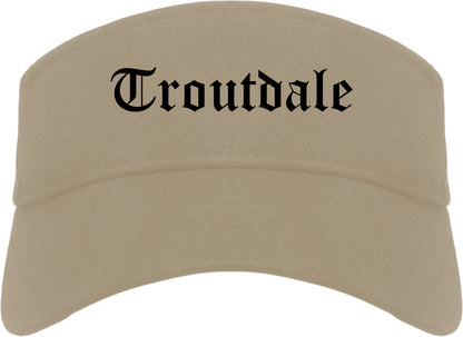 Troutdale Oregon OR Old English Mens Visor Cap Hat Khaki