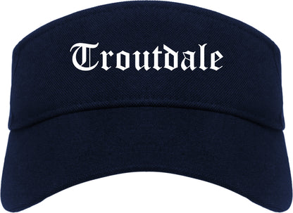 Troutdale Oregon OR Old English Mens Visor Cap Hat Navy Blue