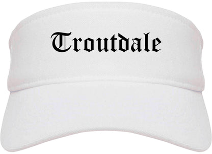 Troutdale Oregon OR Old English Mens Visor Cap Hat White