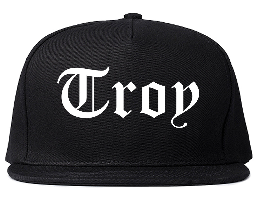 Troy Alabama AL Old English Mens Snapback Hat Black