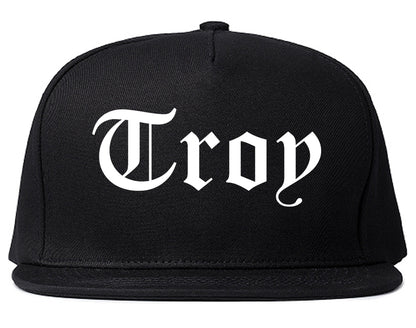 Troy Alabama AL Old English Mens Snapback Hat Black