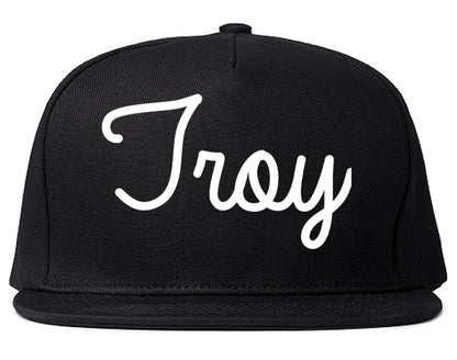 Troy Illinois IL Script Mens Snapback Hat Black