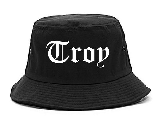 Troy New York NY Old English Mens Bucket Hat Black