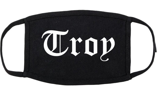 Troy Ohio OH Old English Cotton Face Mask Black