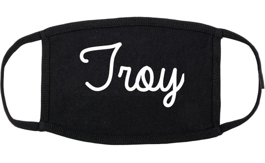 Troy Ohio OH Script Cotton Face Mask Black