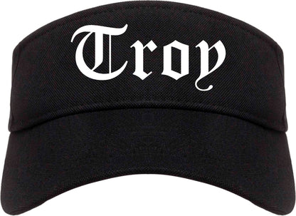 Troy Ohio OH Old English Mens Visor Cap Hat Black