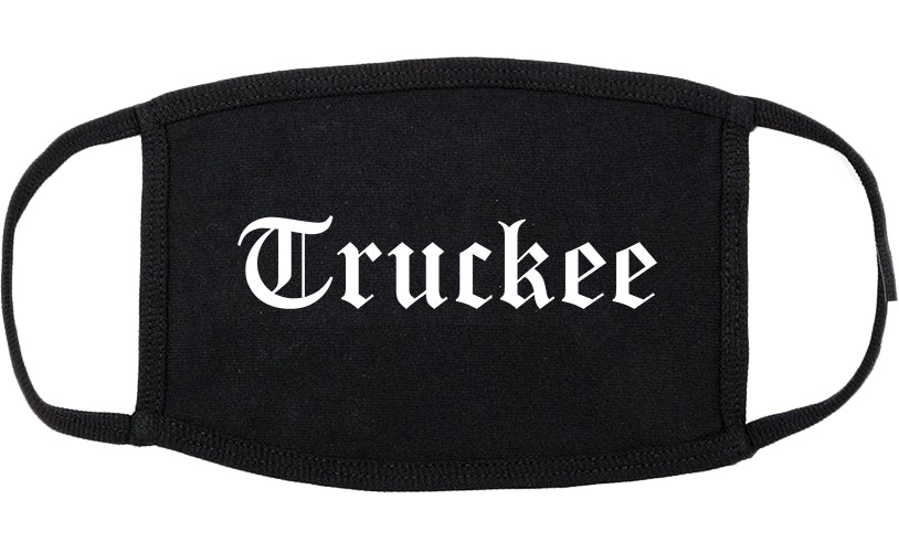 Truckee California CA Old English Cotton Face Mask Black