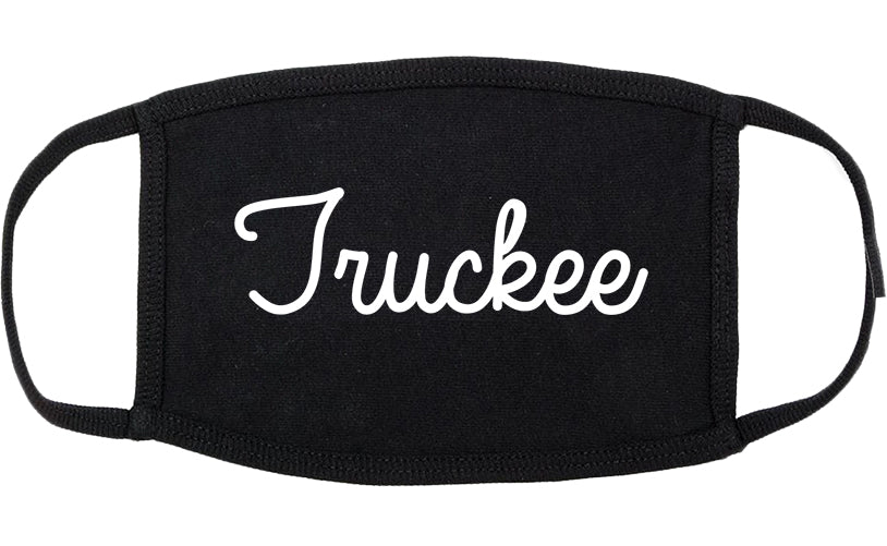 Truckee California CA Script Cotton Face Mask Black