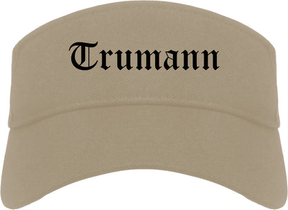 Trumann Arkansas AR Old English Mens Visor Cap Hat Khaki