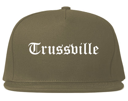 Trussville Alabama AL Old English Mens Snapback Hat Grey