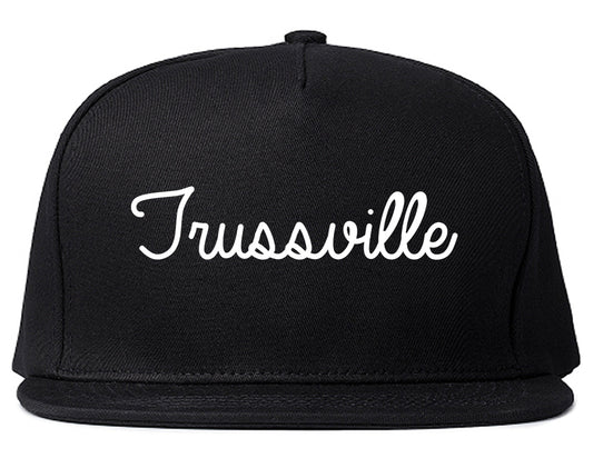 Trussville Alabama AL Script Mens Snapback Hat Black
