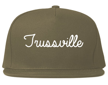 Trussville Alabama AL Script Mens Snapback Hat Grey