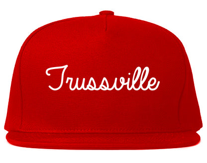 Trussville Alabama AL Script Mens Snapback Hat Red