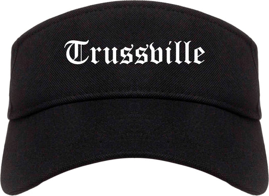 Trussville Alabama AL Old English Mens Visor Cap Hat Black