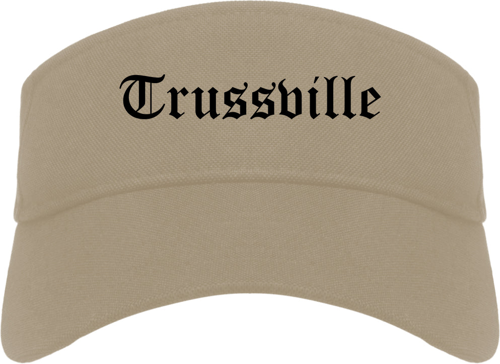 Trussville Alabama AL Old English Mens Visor Cap Hat Khaki